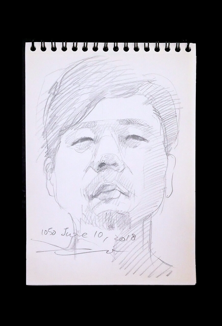 Contemporary artist SHINTAKU Tomoni's 2018/6/10 Self-portrait or pencil drawing