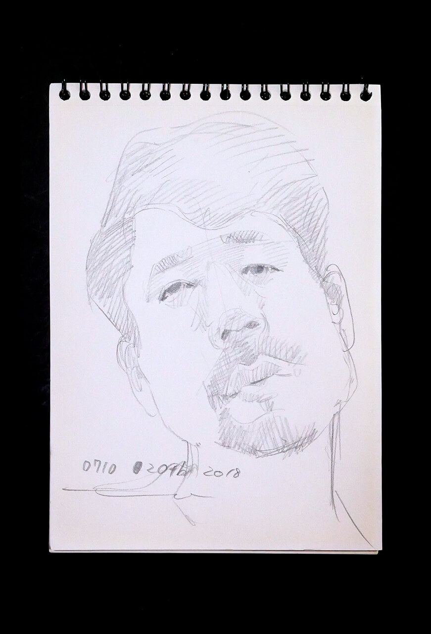 Contemporary artist SHINTAKU Tomoni's 2018/6/20 Self-portrait or pencil drawing