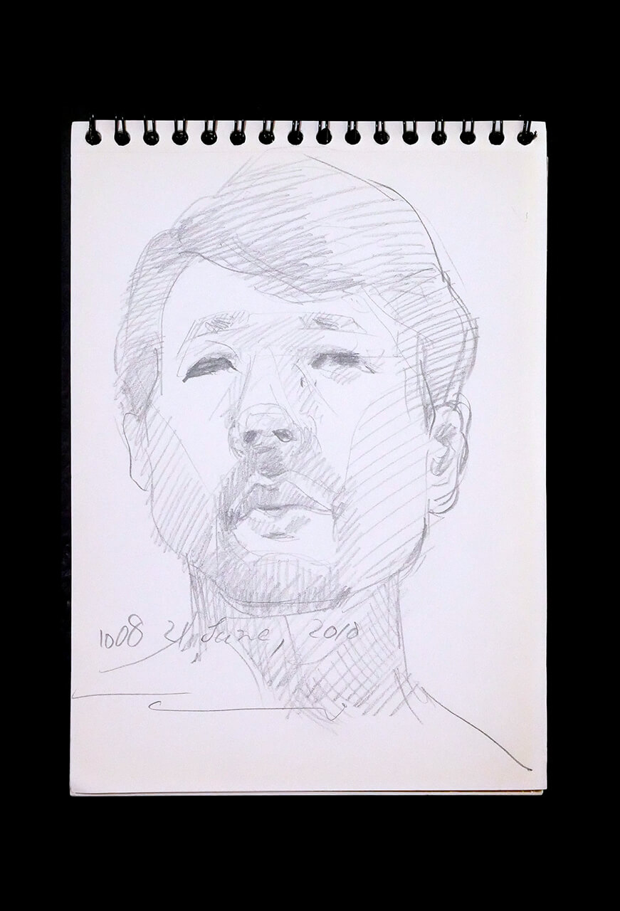 Contemporary artist SHINTAKU Tomoni's 2018/6/21 Self-portrait or pencil drawing