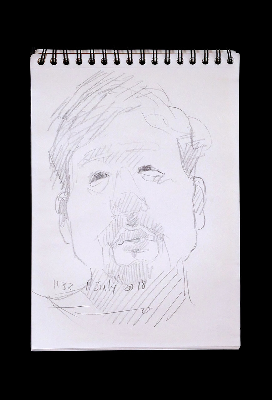 Contemporary artist SHINTAKU Tomoni's 2018/7/1 Self-portrait or pencil drawing