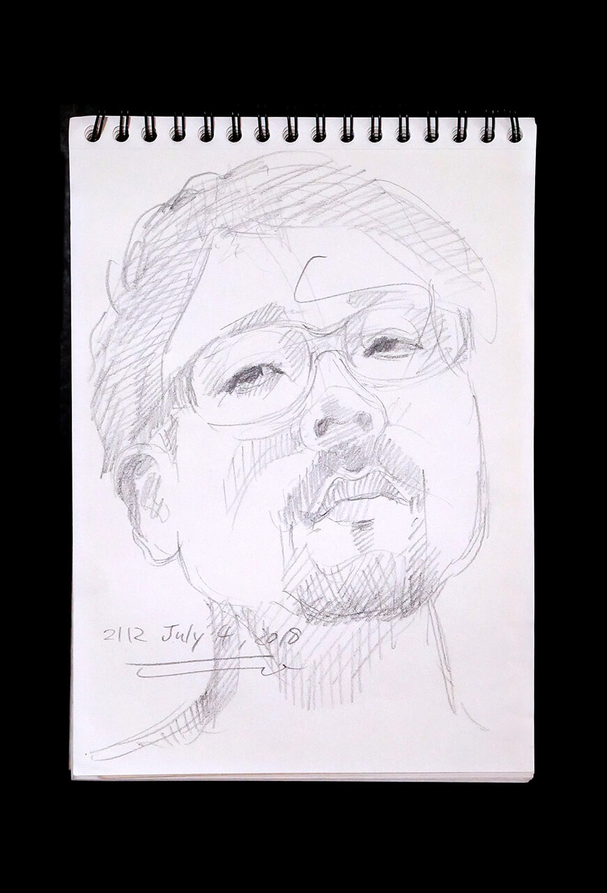 Contemporary artist SHINTAKU Tomoni's 2018/7/4 Self-portrait or pencil drawing