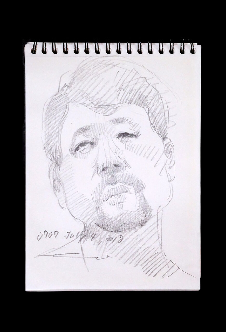 Contemporary artist SHINTAKU Tomoni's 2018/7/6 Self-portrait or pencil drawing