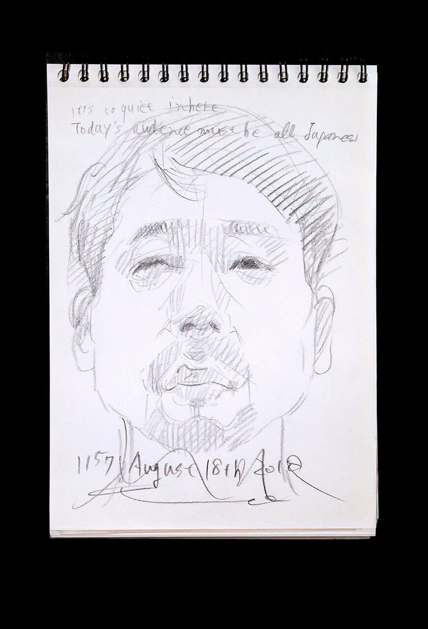 Contemporary artist SHINTAKU Tomoni's 2018/8/18 Self-portrait or pencil drawing