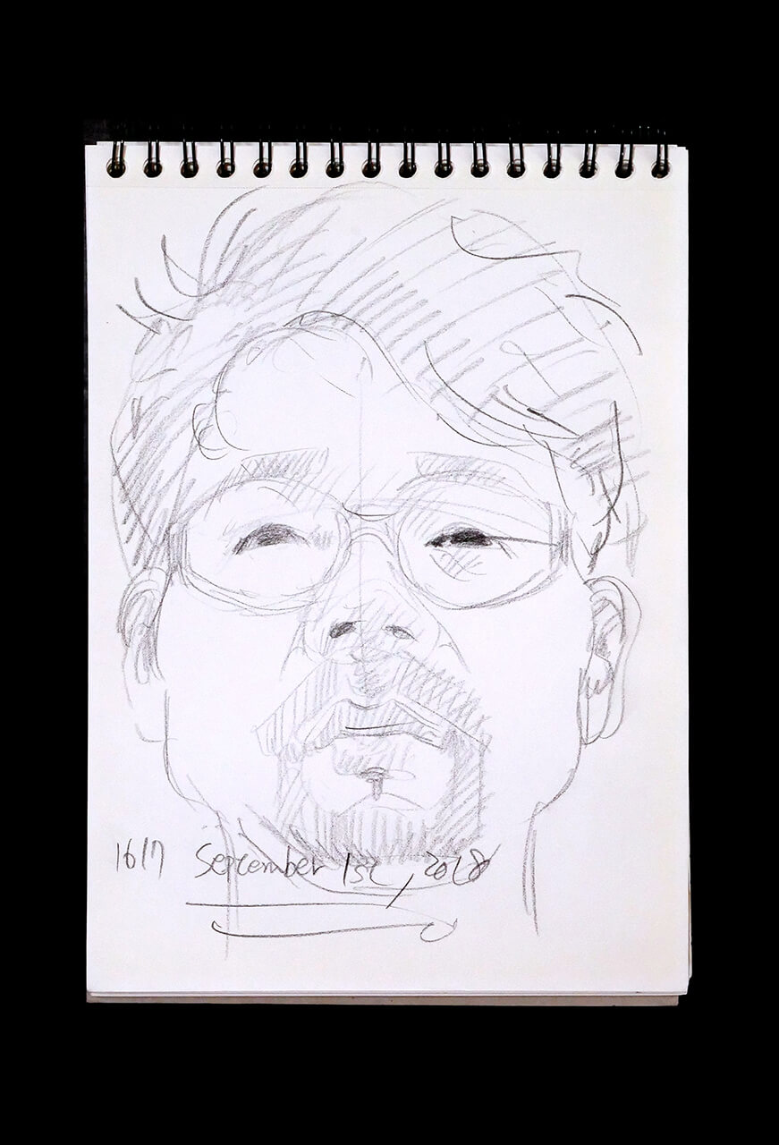 Contemporary artist SHINTAKU Tomoni's 2018/9/1 Self-portrait or pencil drawing