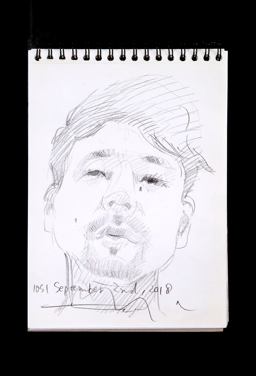 Contemporary artist SHINTAKU Tomoni's 2018/9/2 Self-portrait or pencil drawing