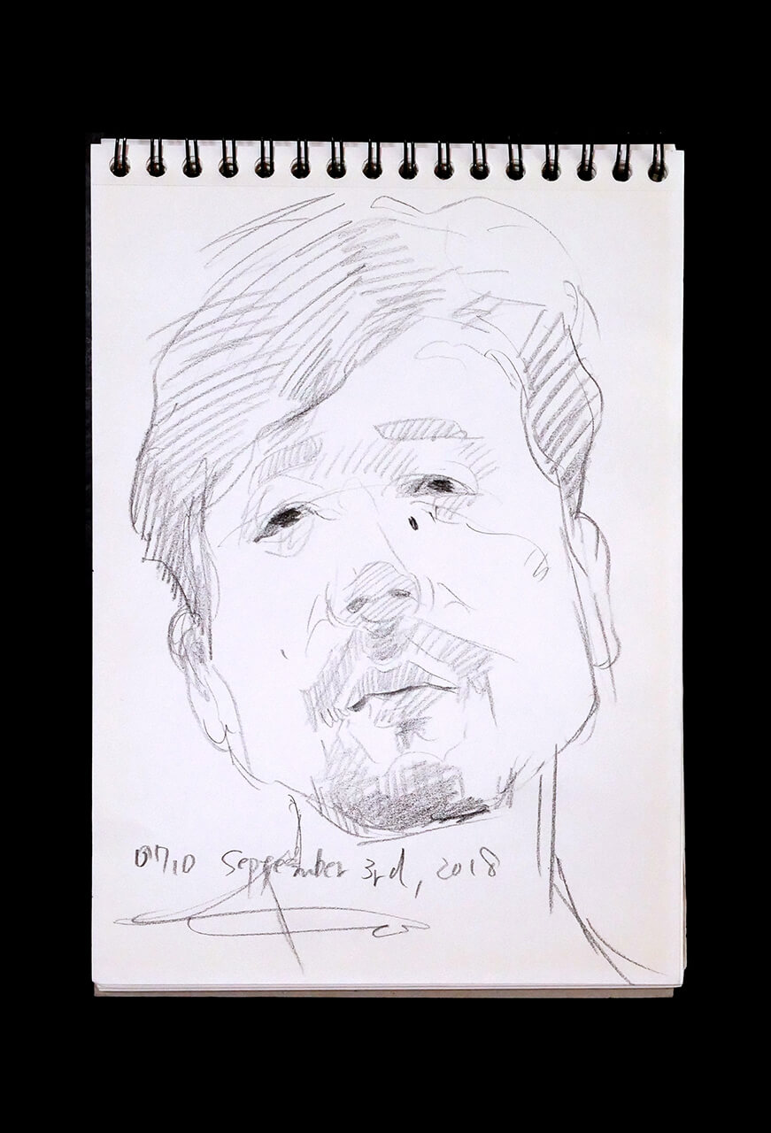 Contemporary artist SHINTAKU Tomoni's 2018/9/3 Self-portrait or pencil drawing