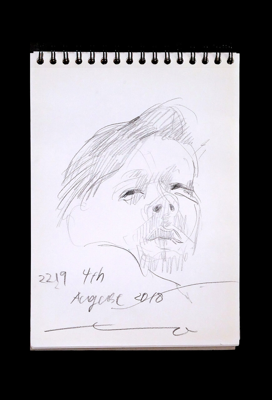 Contemporary artist SHINTAKU Tomoni's 2018/9/4 Self-portrait or pencil drawing