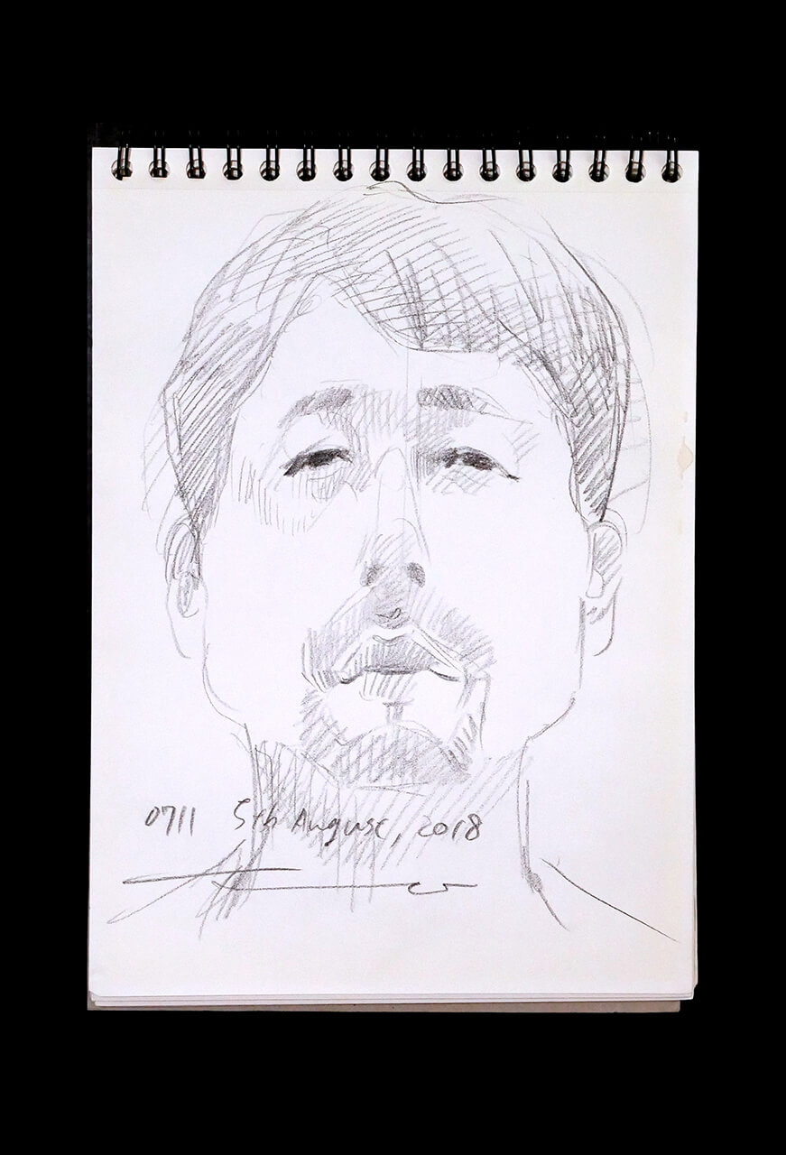 Contemporary artist SHINTAKU Tomoni's 2018/9/5 Self-portrait or pencil drawing