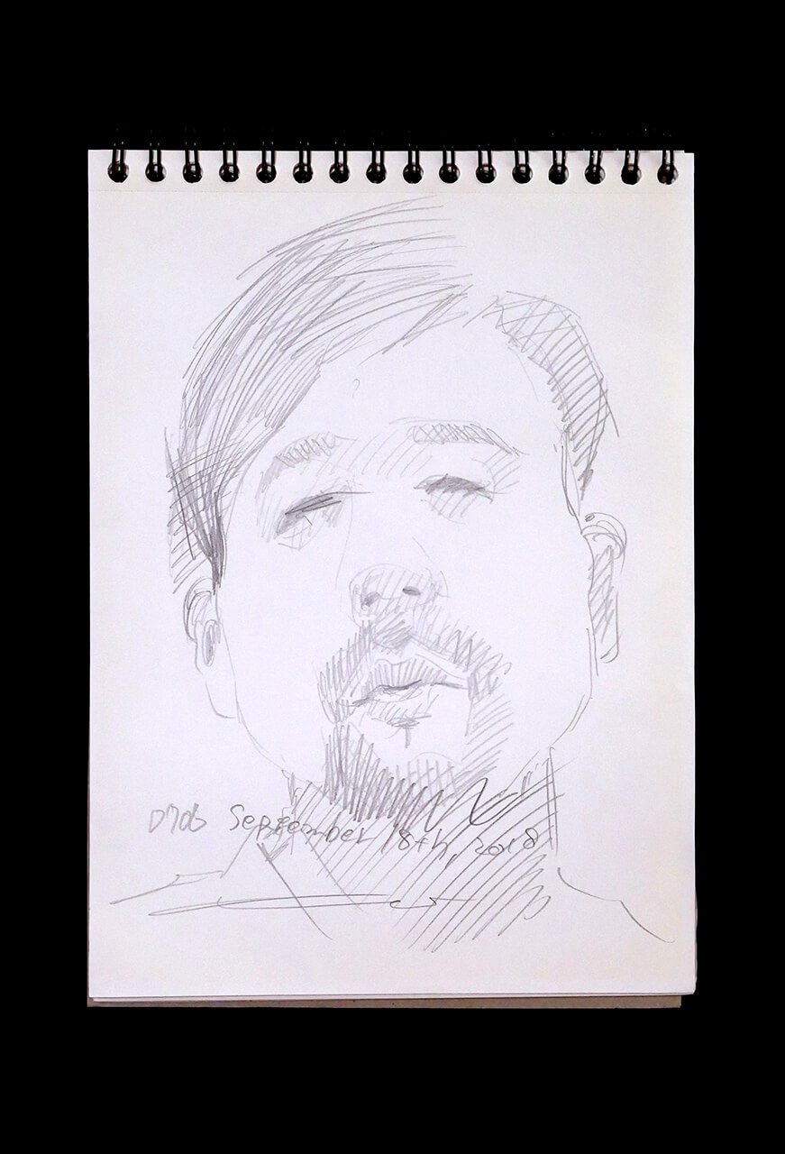 Contemporary artist SHINTAKU Tomoni's 2018/9/18 Self-portrait or pencil drawing