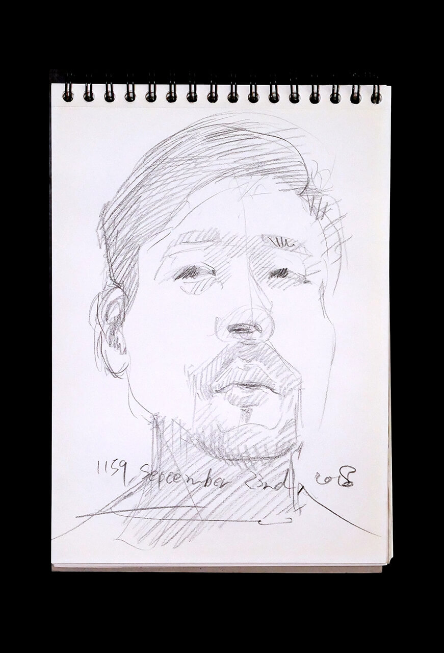 Contemporary artist SHINTAKU Tomoni's 2018/9/23 Self-portrait or pencil drawing