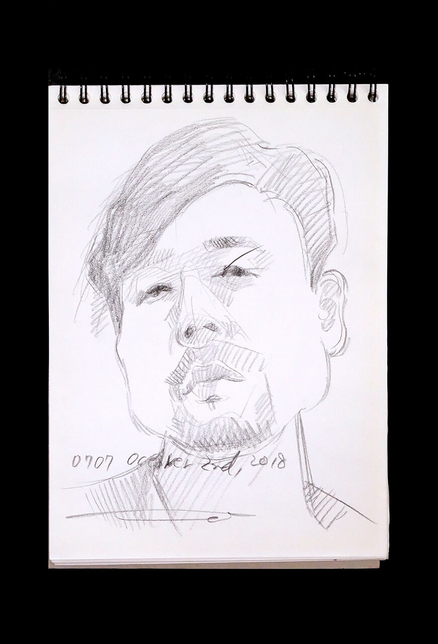 Contemporary artist SHINTAKU Tomoni's 2018/10/2 Self-portrait or pencil drawing