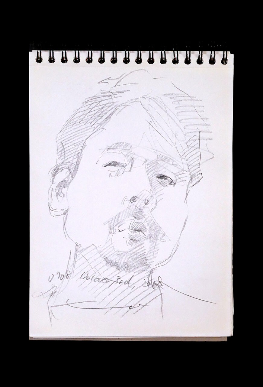 Contemporary artist SHINTAKU Tomoni's 2018/10/3 Self-portrait or pencil drawing