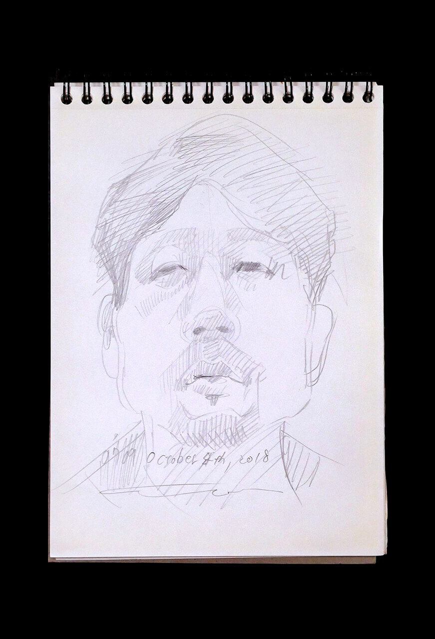 Contemporary artist SHINTAKU Tomoni's 2018/10/4 Self-portrait or pencil drawing