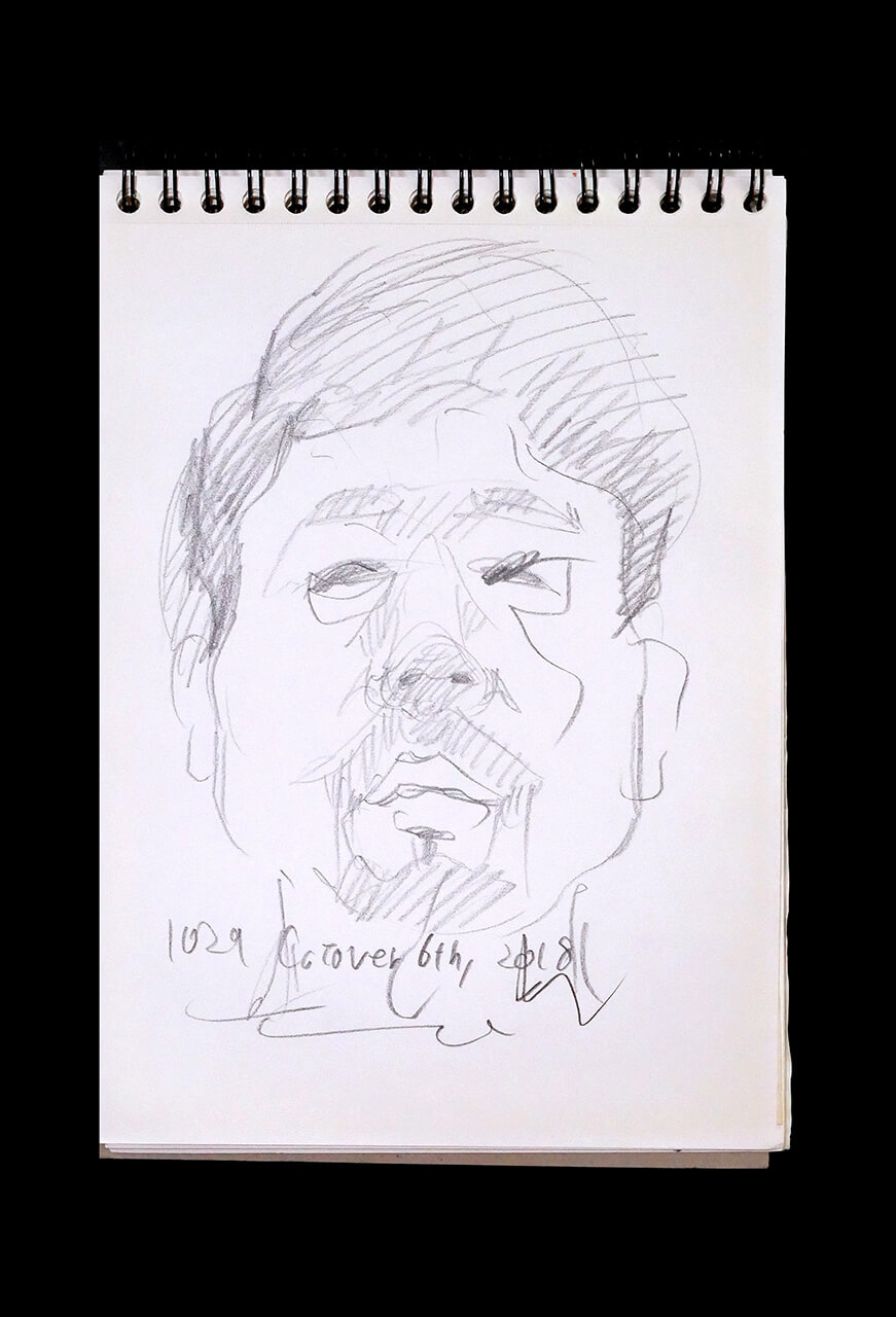 Contemporary artist SHINTAKU Tomoni's 2018/10/6 Self-portrait or pencil drawing