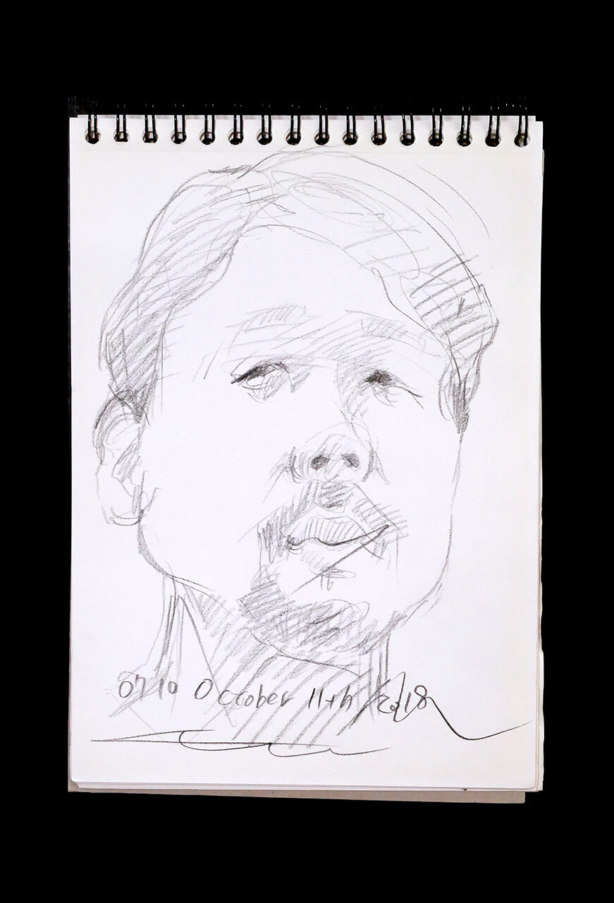 Contemporary artist SHINTAKU Tomoni's 2018/10/11 Self-portrait or pencil drawing