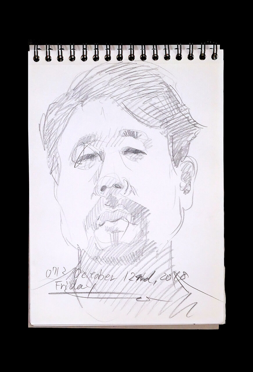 Contemporary artist SHINTAKU Tomoni's 2018/10/12 Self-portrait or pencil drawing
