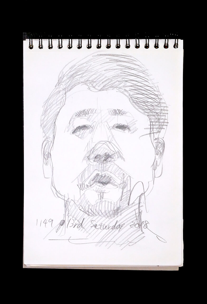 Contemporary artist SHINTAKU Tomoni's 2018/10/13 Self-portrait or pencil drawing