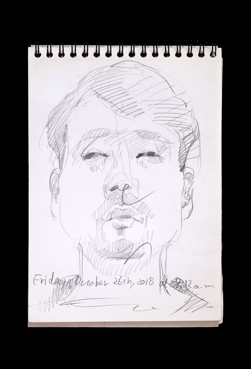 Contemporary artist SHINTAKU Tomoni's 2018/10/26 Self-portrait or pencil drawing
