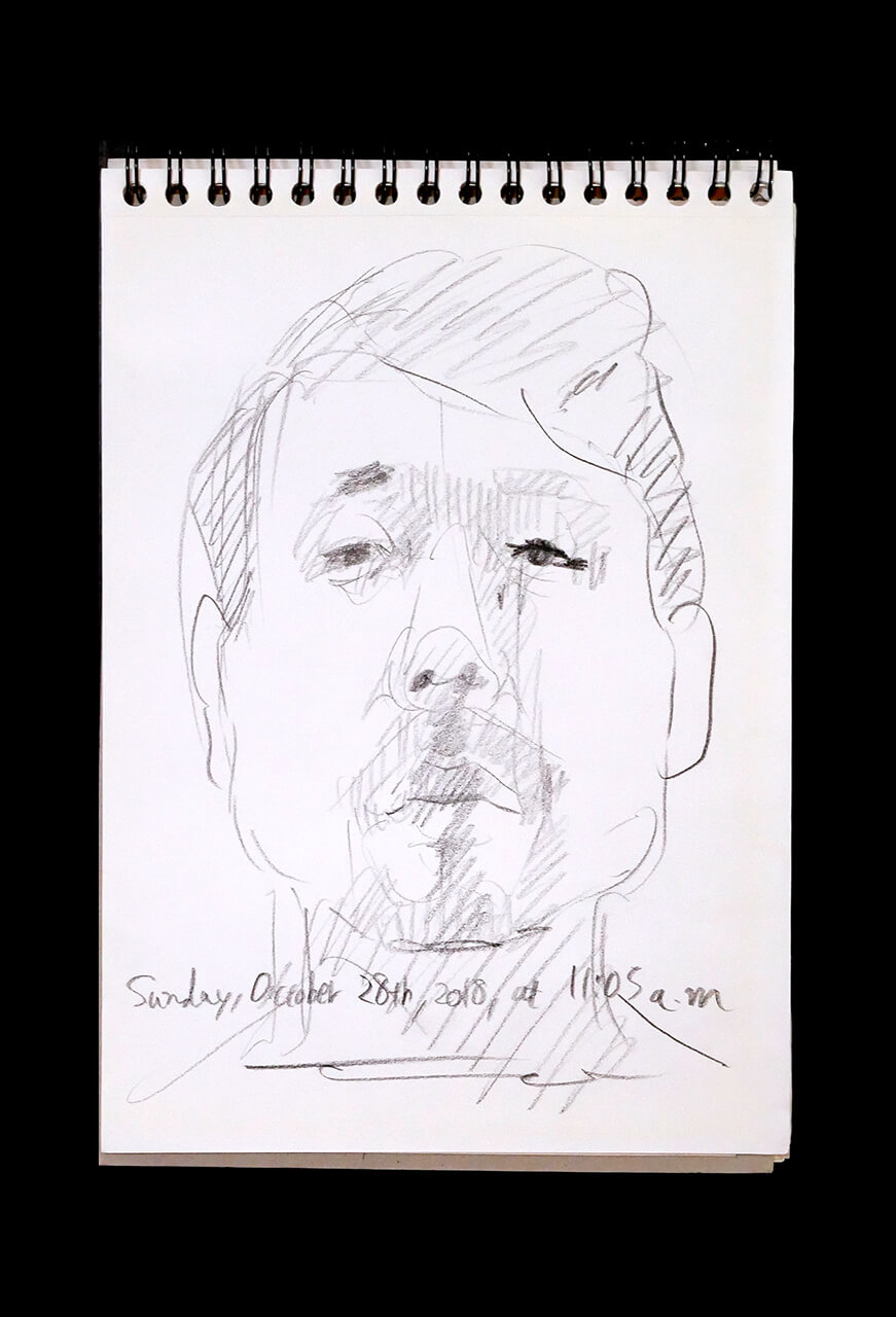 Contemporary artist SHINTAKU Tomoni's 2018/10/28 Self-portrait or pencil drawing