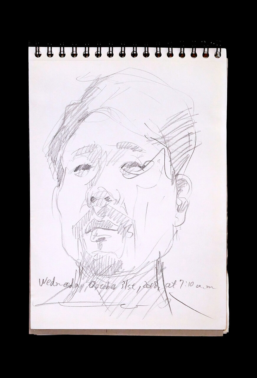 Contemporary artist SHINTAKU Tomoni's 2018/10/31 Self-portrait or pencil drawing