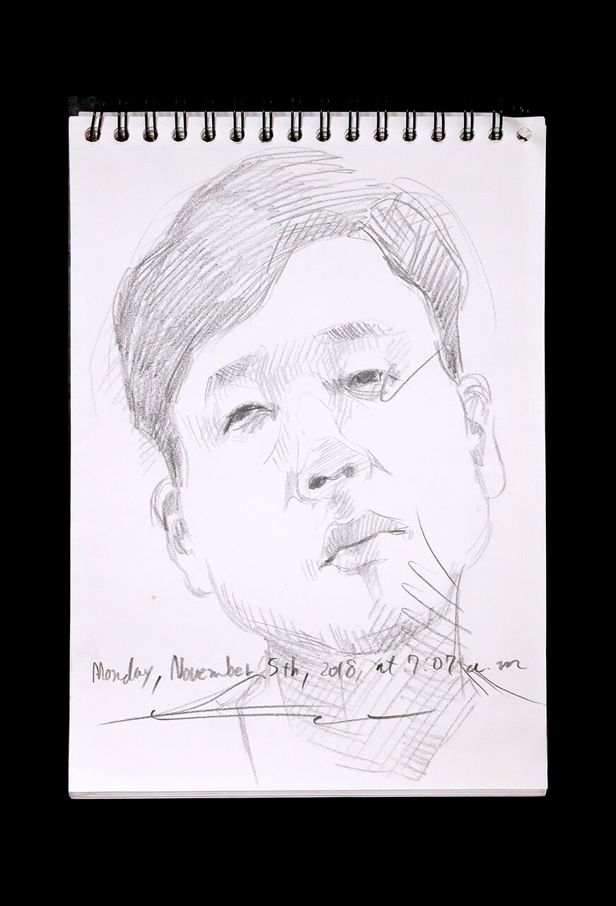 Contemporary artist SHINTAKU Tomoni's 2018/11/5 Self-portrait or pencil drawing