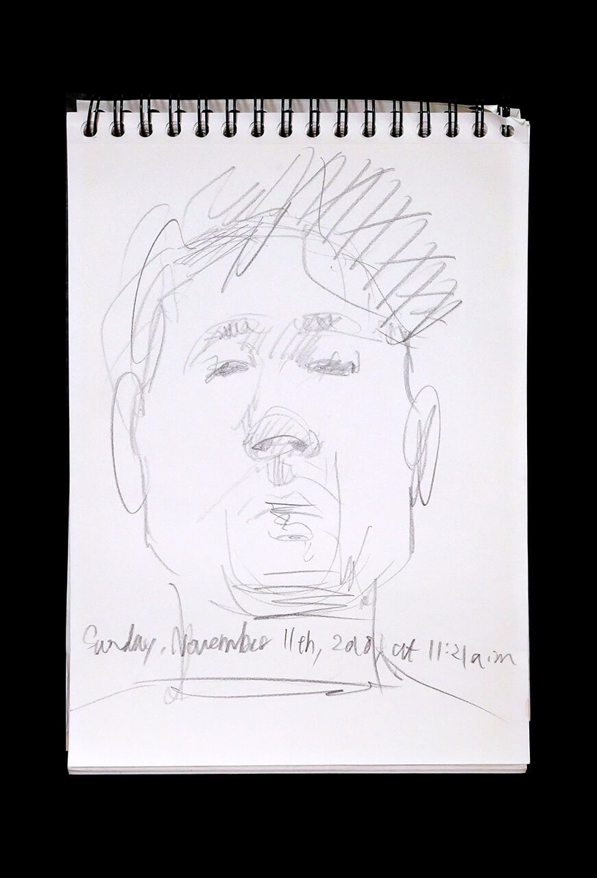 Contemporary artist SHINTAKU Tomoni's 2018/11/11 Self-portrait or pencil drawing