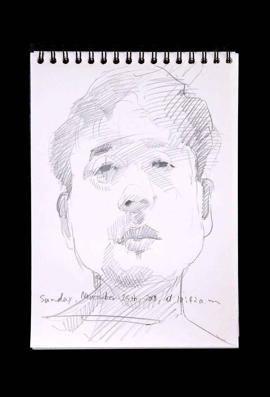 Contemporary artist SHINTAKU Tomoni's 2018/11/25 Self-portrait or pencil drawing