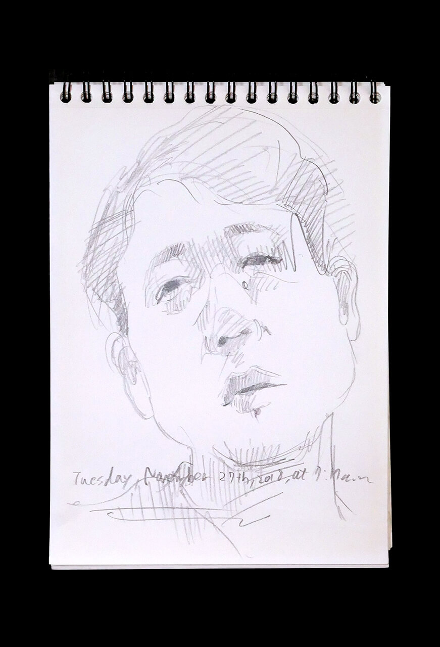 Contemporary artist SHINTAKU Tomoni's 2018/11/27 Self-portrait or pencil drawing