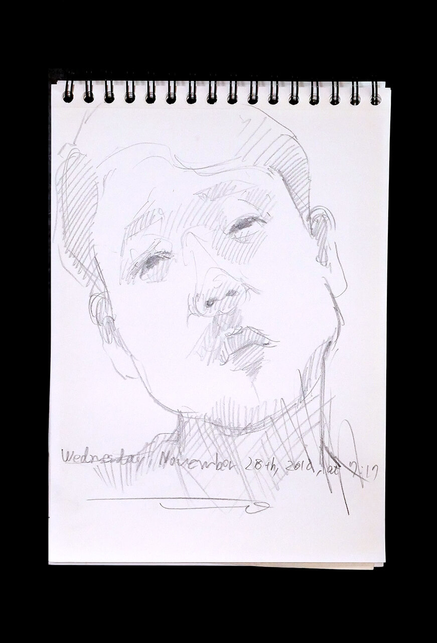 Contemporary artist SHINTAKU Tomoni's 2018/11/28 Self-portrait or pencil drawing