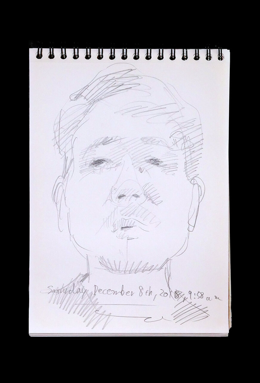 Contemporary artist SHINTAKU Tomoni's 2018/12/8 Self-portrait or pencil drawing