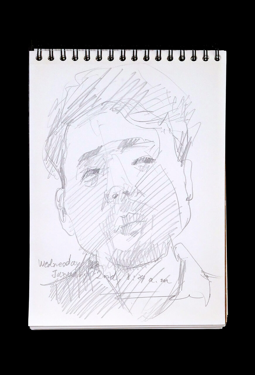 Contemporary artist SHINTAKU Tomoni's 2019/1/2 Self-portrait or pencil drawing