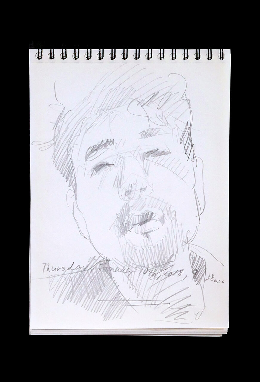 Contemporary artist SHINTAKU Tomoni's 2019/1/10 Self-portrait or pencil drawing