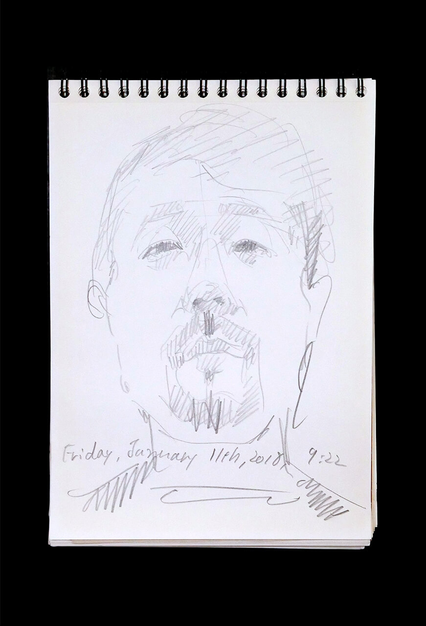Contemporary artist SHINTAKU Tomoni's 2019/1/11 Self-portrait or pencil drawing