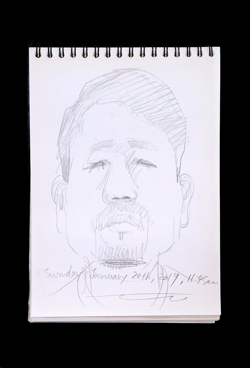 Contemporary artist SHINTAKU Tomoni's 2019/1/20 Self-portrait or pencil drawing