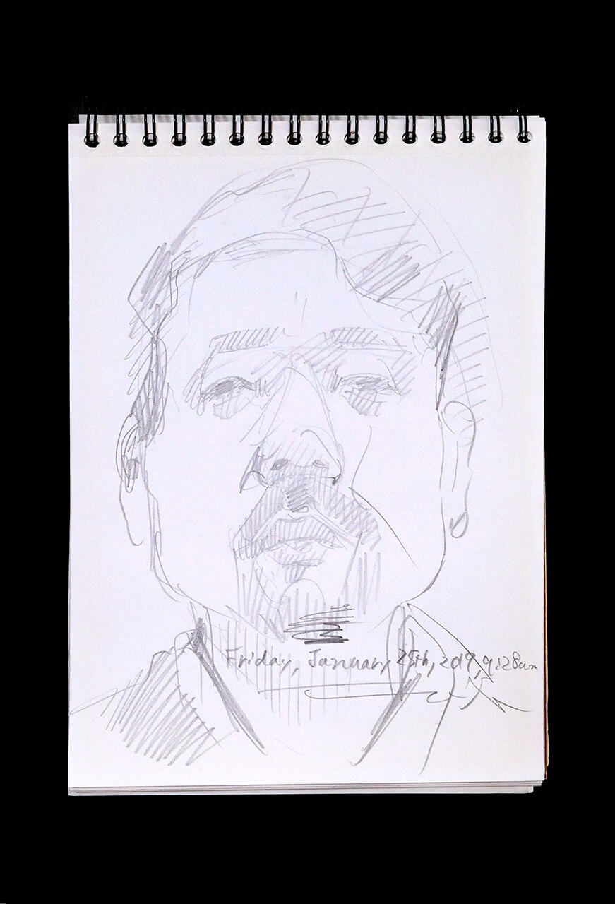 Contemporary artist SHINTAKU Tomoni's 2019/1/25 Self-portrait or pencil drawing