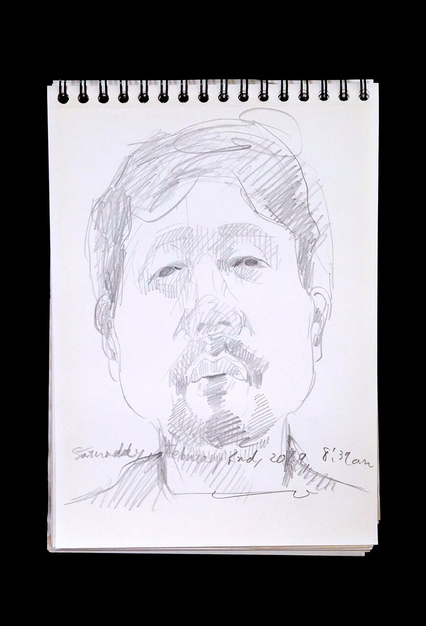 Contemporary artist SHINTAKU Tomoni's 2019/2/2 Self-portrait or pencil drawing