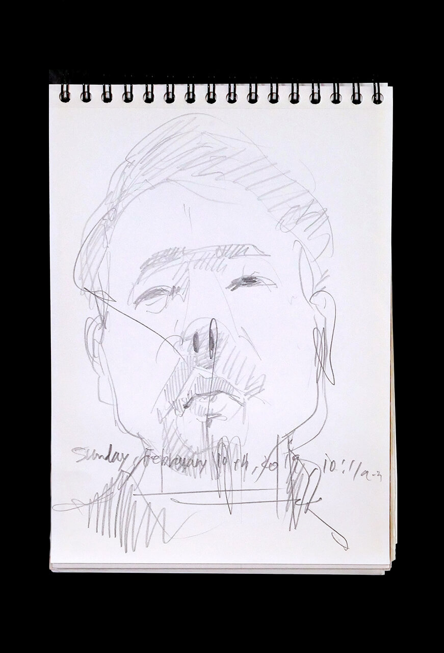 Contemporary artist SHINTAKU Tomoni's 2019/2/10 Self-portrait or pencil drawing