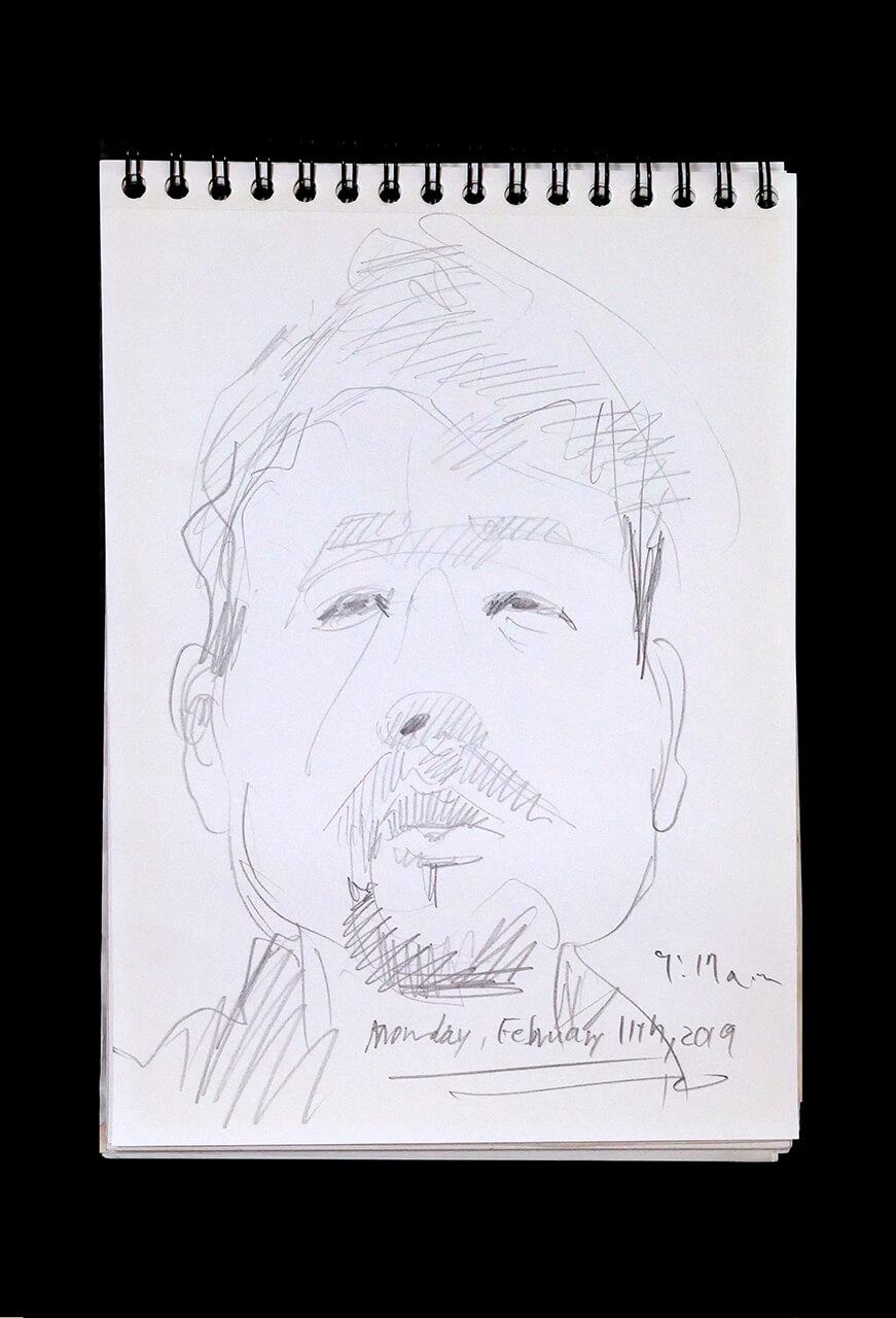 Contemporary artist SHINTAKU Tomoni's 2019/2/11 Self-portrait or pencil drawing