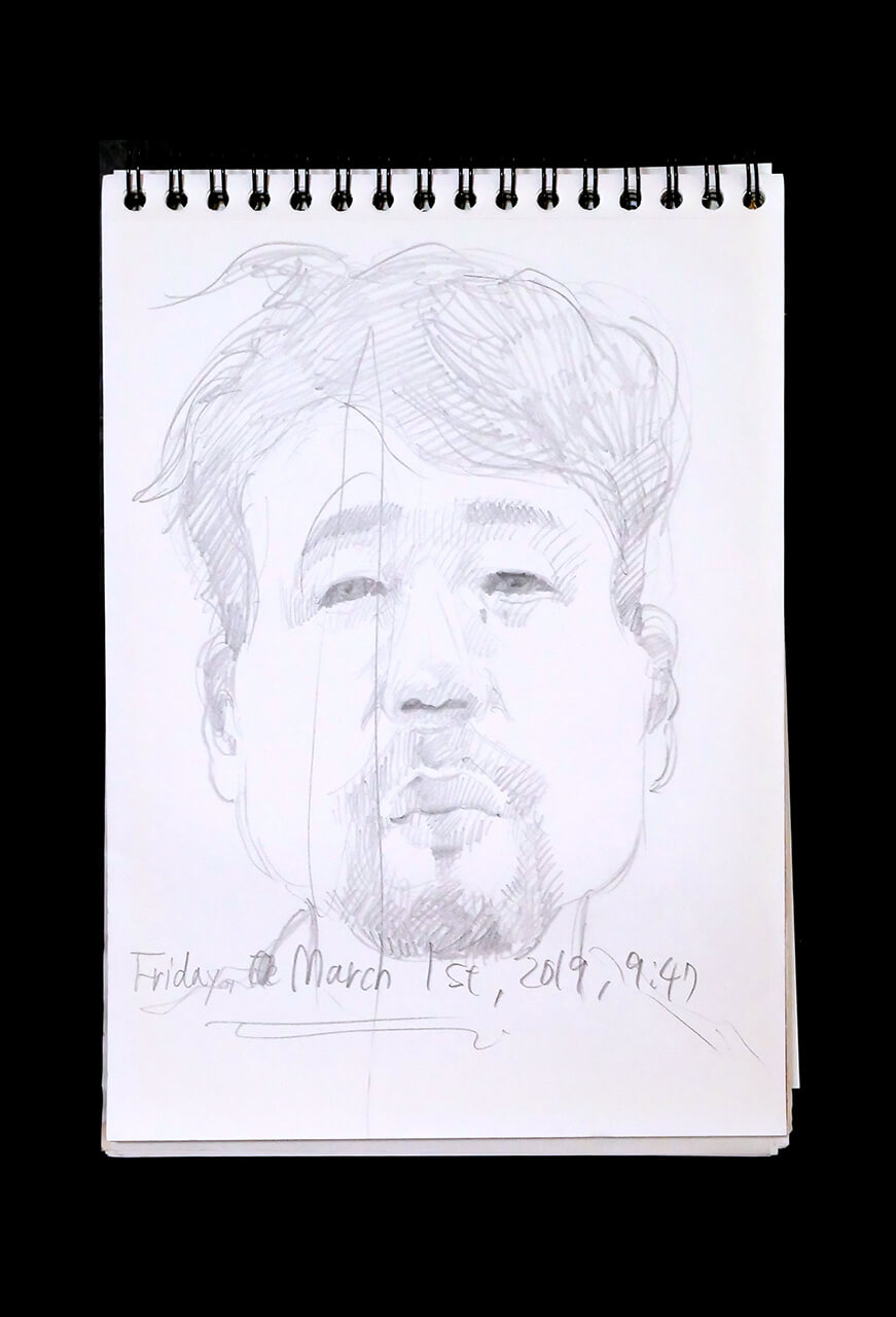 Contemporary artist SHINTAKU Tomoni's 2019/3/1 Self-portrait or pencil drawing