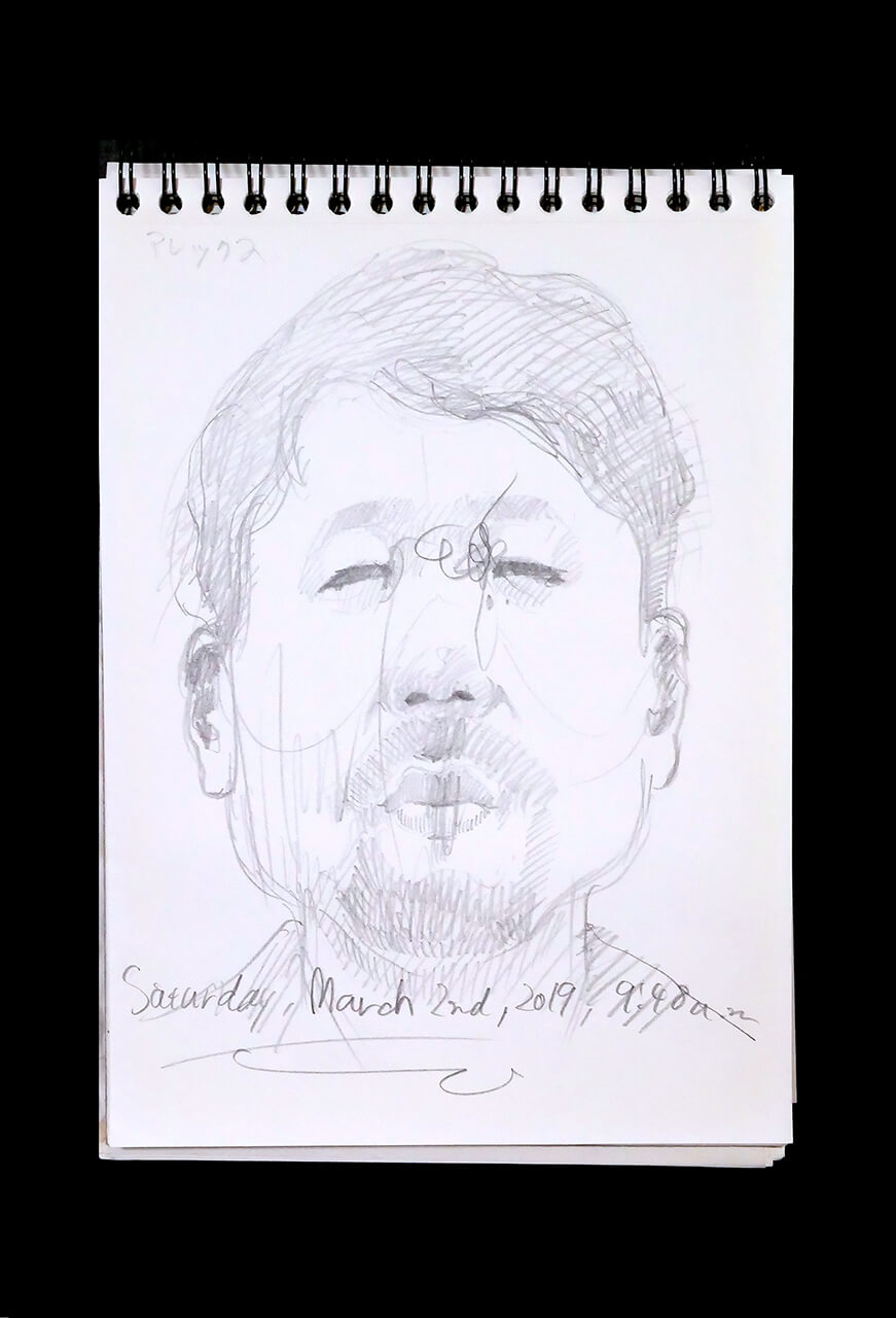 Contemporary artist SHINTAKU Tomoni's 2019/3/2 Self-portrait or pencil drawing