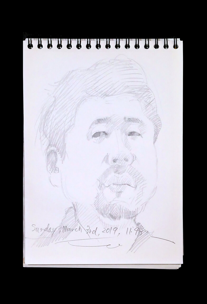 Contemporary artist SHINTAKU Tomoni's 2019/3/3 Self-portrait or pencil drawing