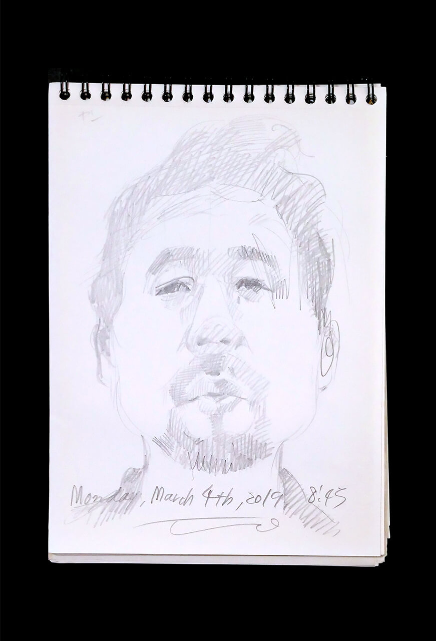 Contemporary artist SHINTAKU Tomoni's 2019/3/4 Self-portrait or pencil drawing