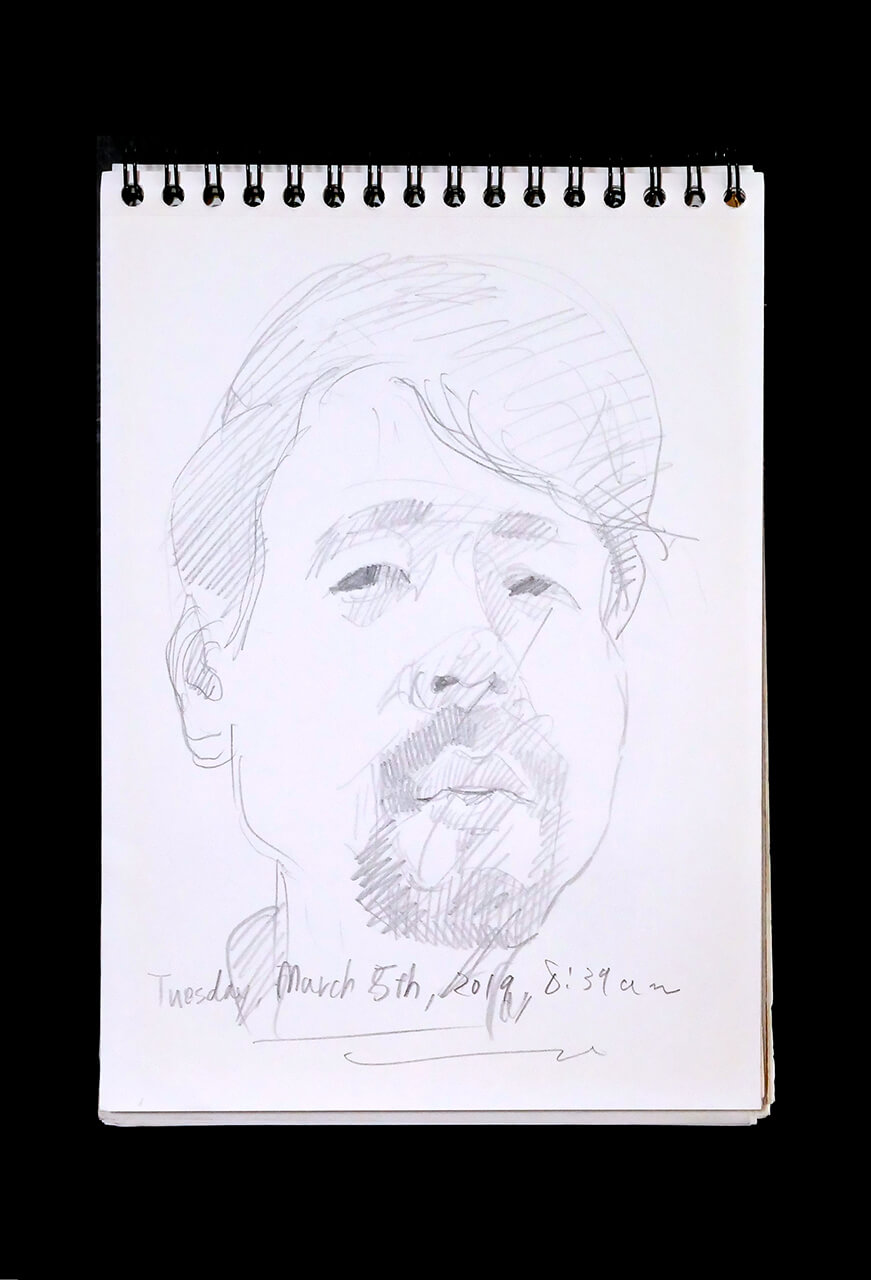 Contemporary artist SHINTAKU Tomoni's 2019/3/5 Self-portrait or pencil drawing