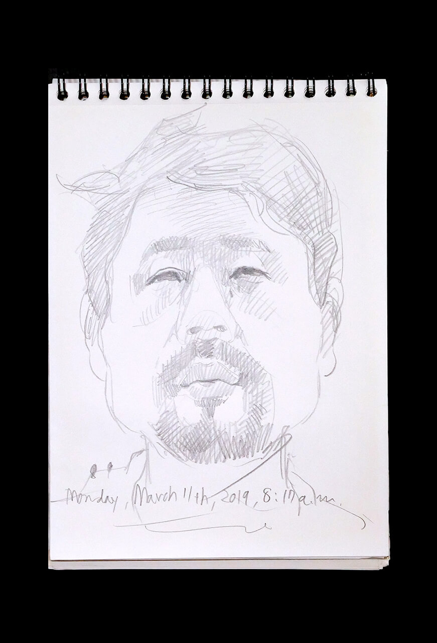 Contemporary artist SHINTAKU Tomoni's 2019/3/11 Self-portrait or pencil drawing