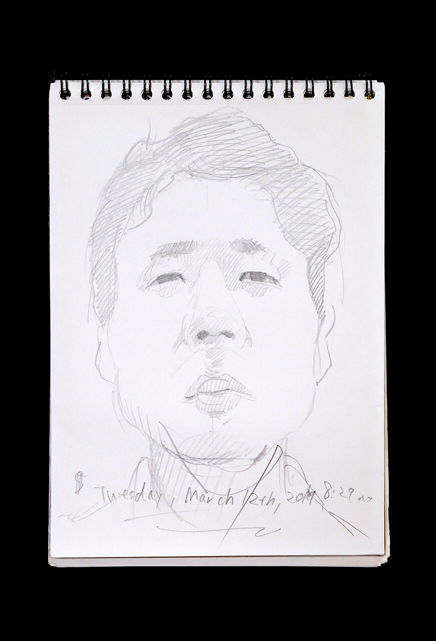 Contemporary artist SHINTAKU Tomoni's 2019/3/12 Self-portrait or pencil drawing