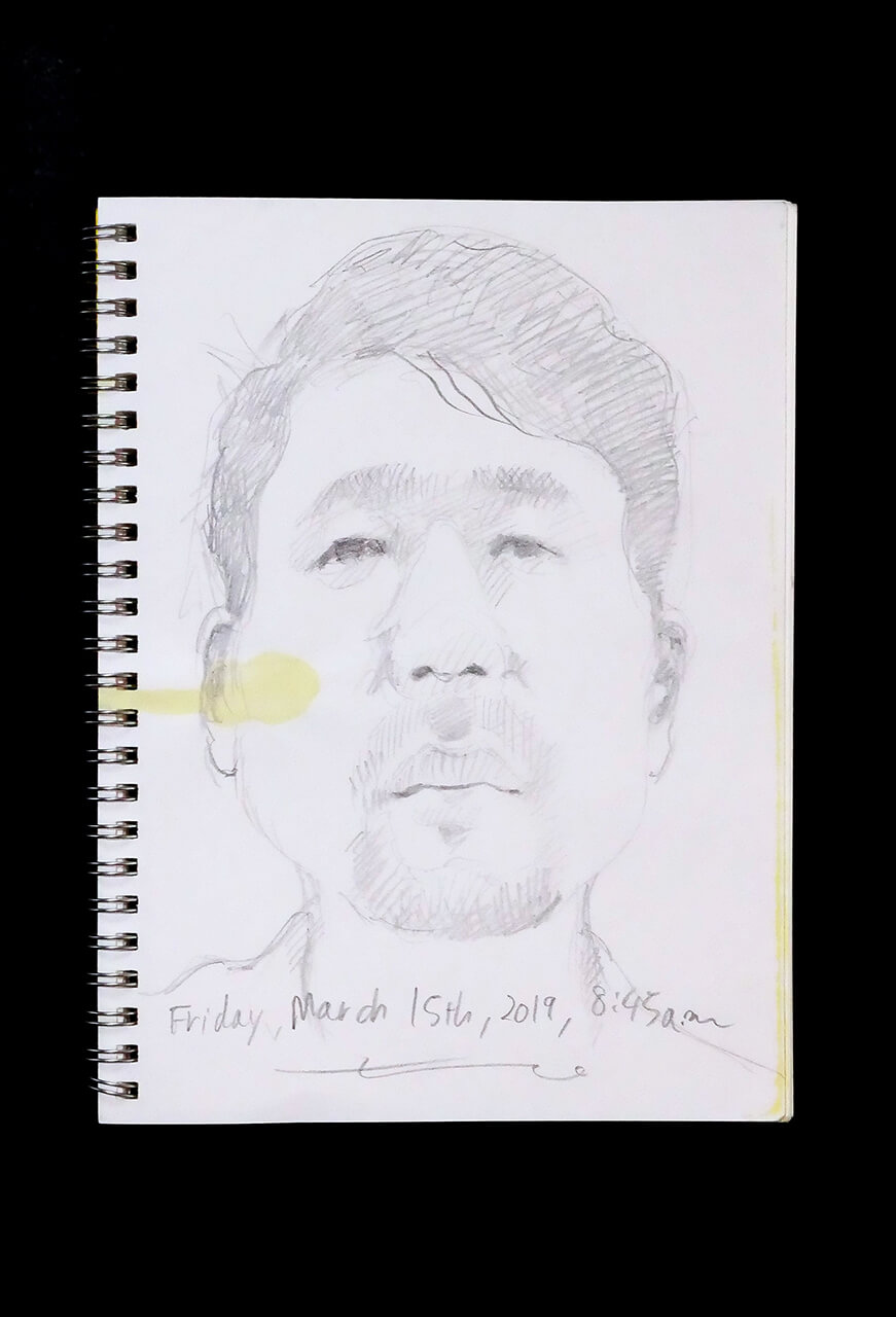 Contemporary artist SHINTAKU Tomoni's 2019/3/15 Self-portrait or pencil drawing