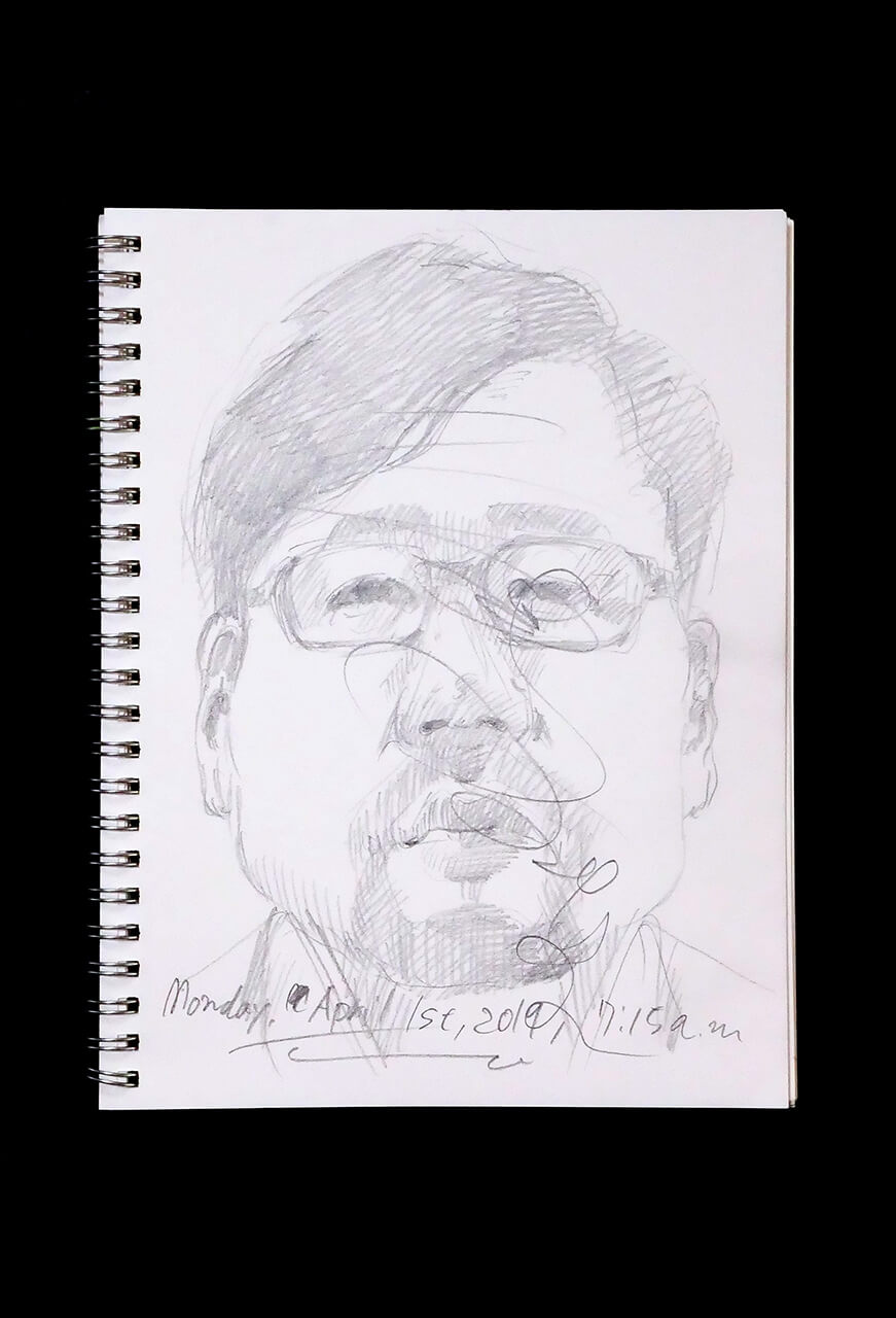 Contemporary artist SHINTAKU Tomoni's 2019/4/1 Self-portrait or pencil drawing