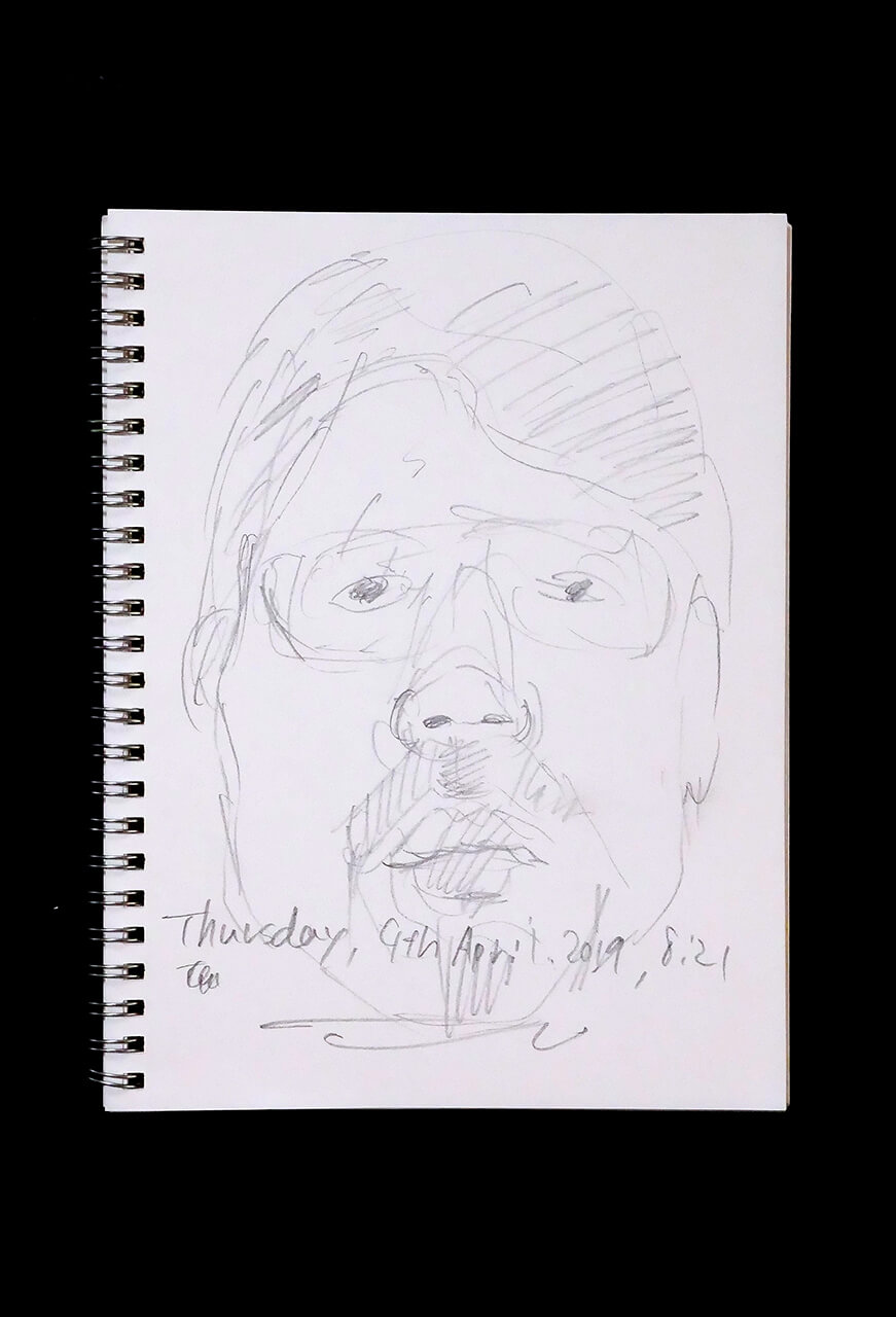 Contemporary artist SHINTAKU Tomoni's 2019/4/4 Self-portrait or pencil drawing