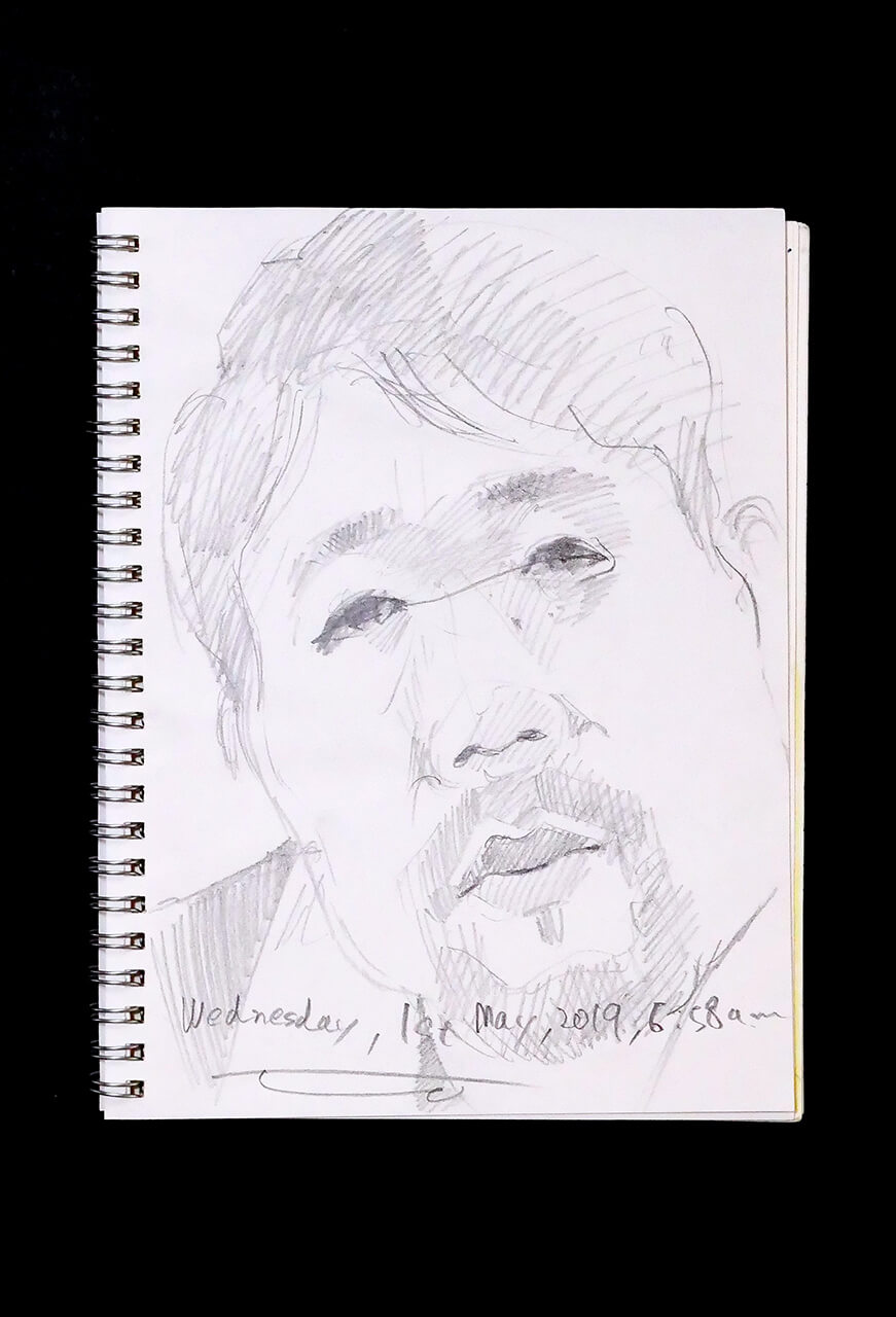 Contemporary artist SHINTAKU Tomoni's 2019/5/1 Self-portrait or pencil drawing