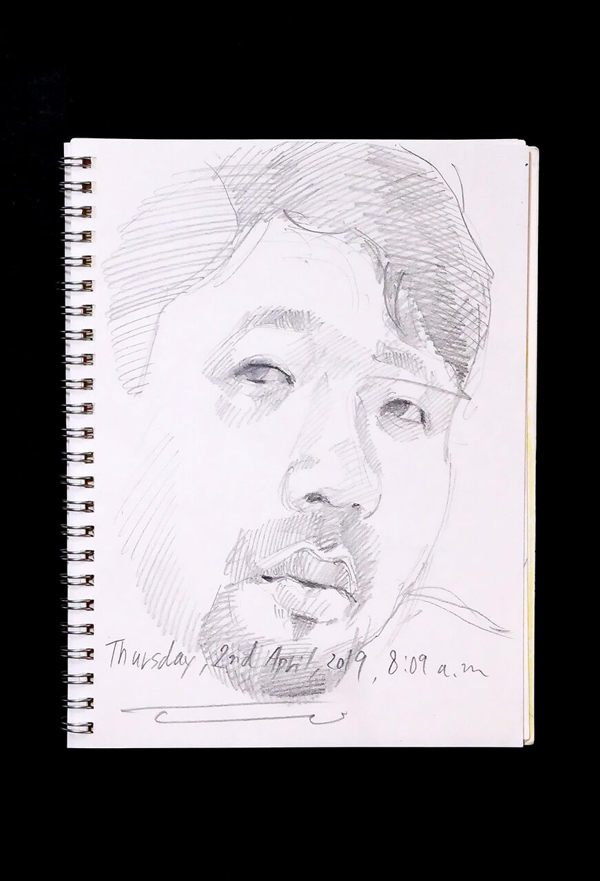 Contemporary artist SHINTAKU Tomoni's 2019/5/2 Self-portrait or pencil drawing
